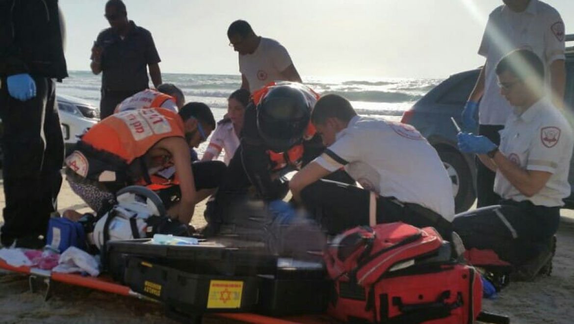 טביעה בחוף סירונית בנתניה - שלומי מרצ'ביאק תיעוד מבצעי מדא